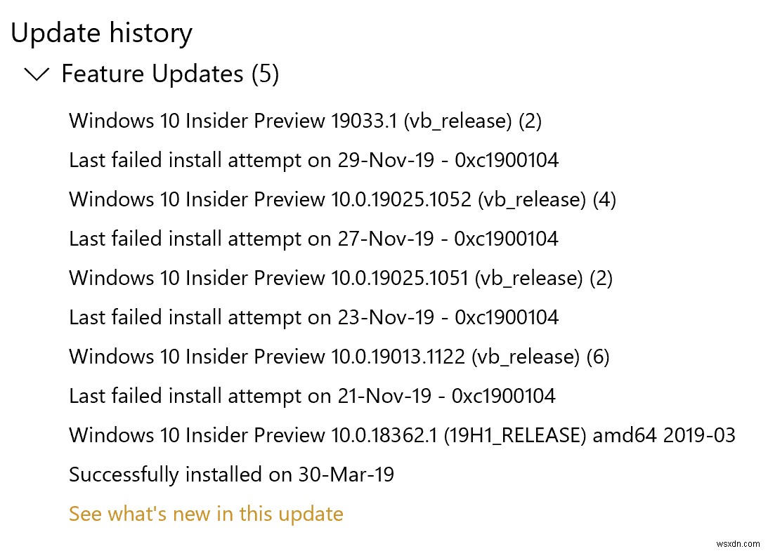 แก้ไขข้อผิดพลาดการอัปเดต Windows 10 0xc1900104 เมื่อติดตั้งการอัปเดตฟีเจอร์ 