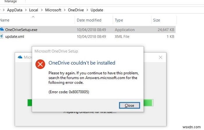 แก้ไขรหัสข้อผิดพลาด 0x80070005 ใน OneDrive 