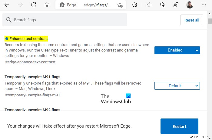 ปรับปรุงความคมชัดของข้อความเพื่อปรับปรุงการแสดงแบบอักษรใน Microsoft Edge 