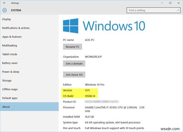 ค้นหารุ่น, รุ่น, บิลด์ของ Windows 11/10 ที่ติดตั้งบนคอมพิวเตอร์ของคุณ 
