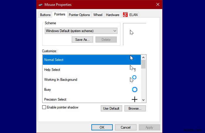 วิธีป้องกันธีมไม่ให้เปลี่ยนตัวชี้เมาส์ใน Windows 11/10 