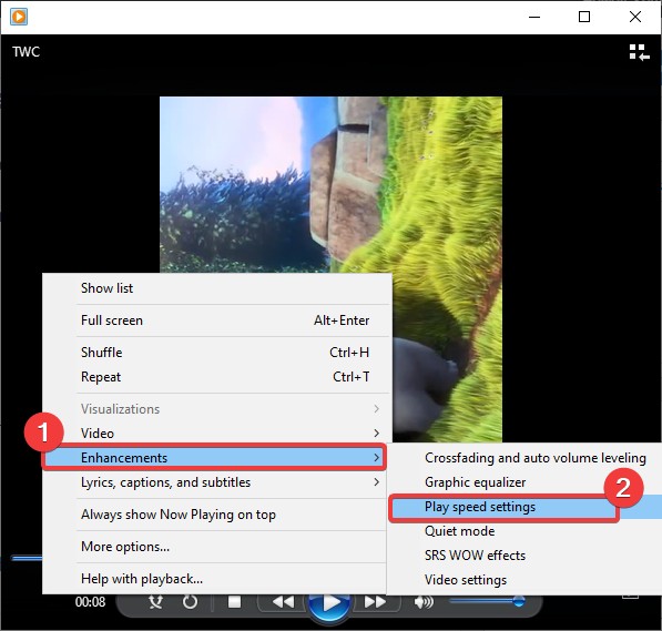 วิธีเปลี่ยนความเร็วในการเล่นวิดีโอบน Windows Media Player ใน Windows 10 