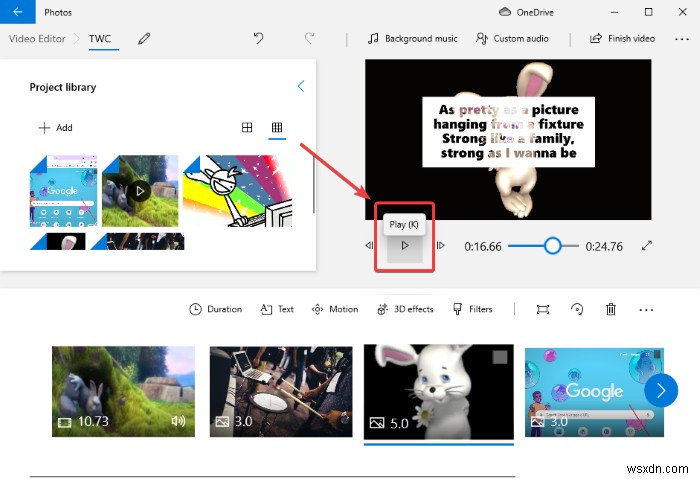 วิธีสร้าง Lyrical Video โดยใช้แอพ Photos ใน Windows 11/10 