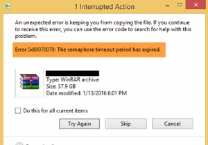 ข้อผิดพลาด 0x80070079:ระยะหมดเวลาของสัญญาณหมดลง 