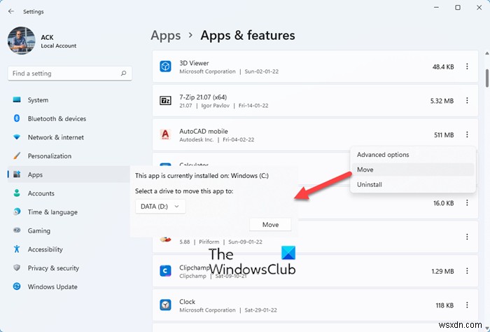 วิธีย้ายแอพ Windows ไปยังไดรฟ์อื่นผ่านการตั้งค่า 