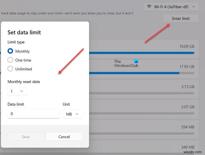 วิธีจำกัดและตรวจสอบการใช้ข้อมูลอินเทอร์เน็ตรายเดือนบน Windows 11/10 