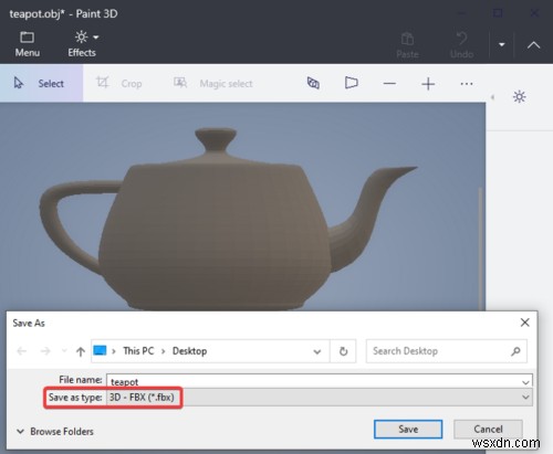 วิธีแปลง OBJ เป็น FBX โดยใช้ Paint 3D ใน Windows 10 