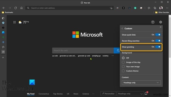 วิธีเปิดหรือปิดการทักทายบนเบราว์เซอร์ Edge ใน Windows 10 