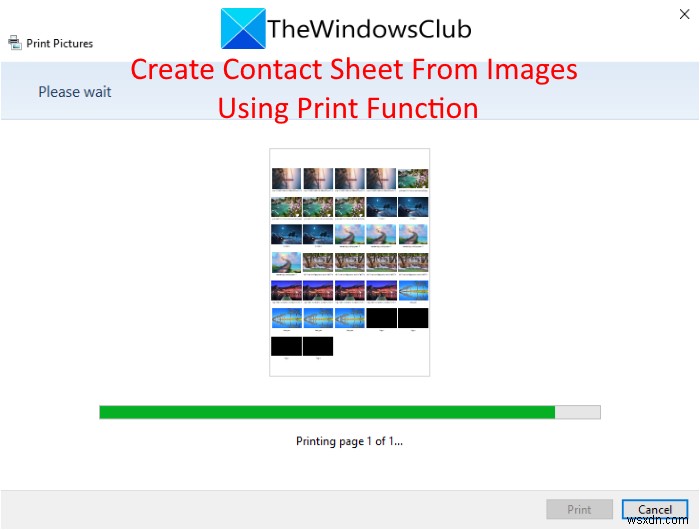 วิธีสร้างและพิมพ์ Contact Sheet of Photos ใน Windows 11/10 