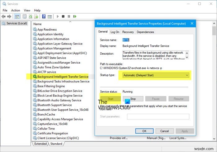 พื้นหลัง Intelligent Transfer Service หยุดทำงานและไม่ทำงานใน Windows 11/10 