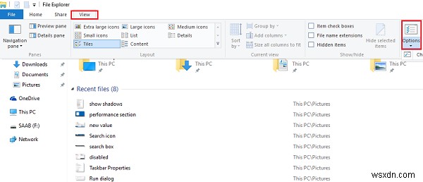 วิธีเปิดตัวเลือก File Explorer ใน Windows 11/10 
