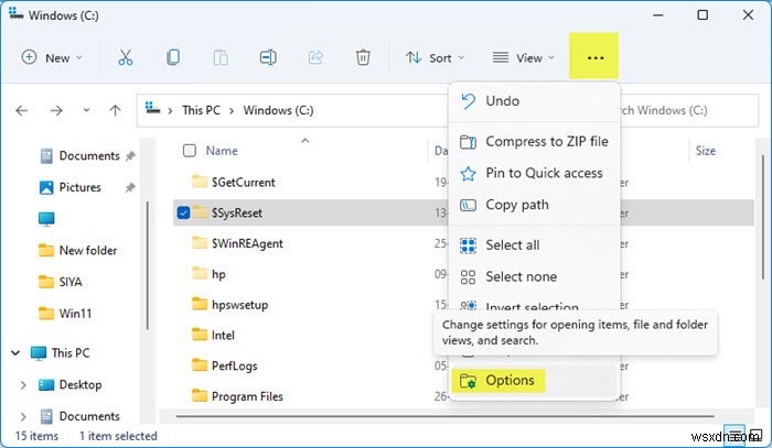 วิธีเปิดตัวเลือก File Explorer ใน Windows 11/10 