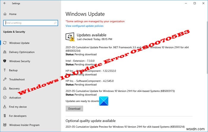 แก้ไขข้อผิดพลาดการอัปเดต Windows 10 0x800705B3 