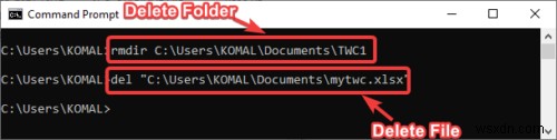 คำสั่งที่มีประโยชน์ในการจัดการไฟล์และโฟลเดอร์ผ่าน CMD ใน Windows 11/10 