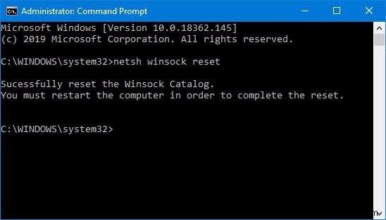 วิธีรีเซ็ต Winsock ใน Windows 11/10 
