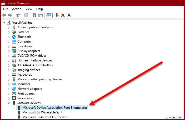 Microsoft Device Association Root Enumerator คืออะไร 