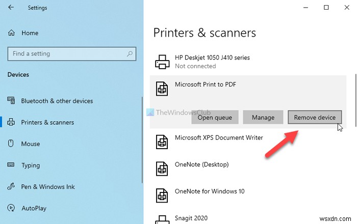 วิธีแสดงหรือซ่อน Microsoft Print เป็นเครื่องพิมพ์ PDF ใน Windows 111/10 