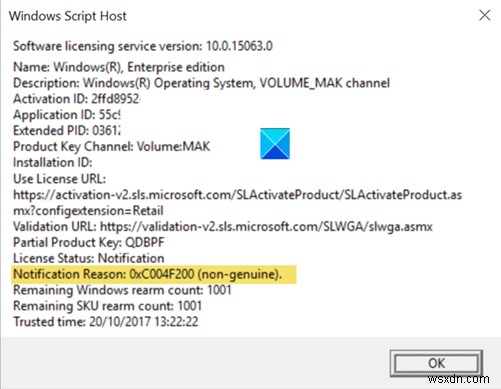 แก้ไขข้อผิดพลาดการเปิดใช้งาน Windows 0xc004f200 (ไม่ใช่ของแท้) 