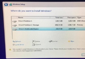 ข้อผิดพลาด 0x80300002 เราไม่สามารถติดตั้ง Windows ในตำแหน่งที่คุณเลือกได้ 