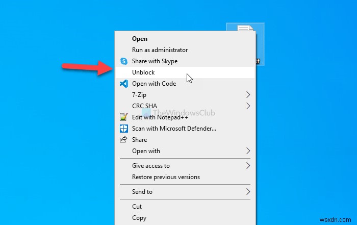 วิธีเพิ่มตัวเลือก Unblock สำหรับไฟล์ที่ดาวน์โหลดในเมนูบริบทของ Windows 10 โดยใช้ Registry 