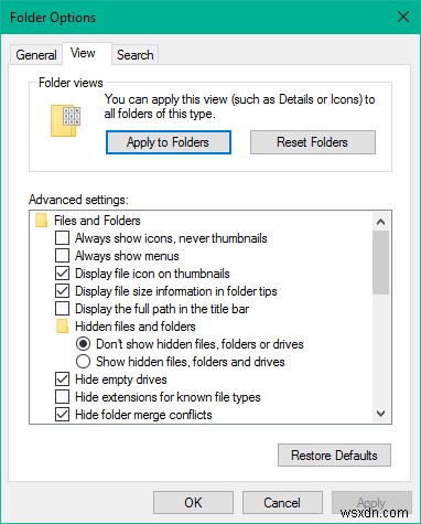 วิธีตั้งค่ามุมมองโฟลเดอร์เริ่มต้นสำหรับโฟลเดอร์ทั้งหมดใน Windows 11/10 