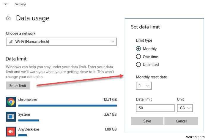 วิธีจัดการขีด จำกัด การใช้ข้อมูลใน Windows 11/10 