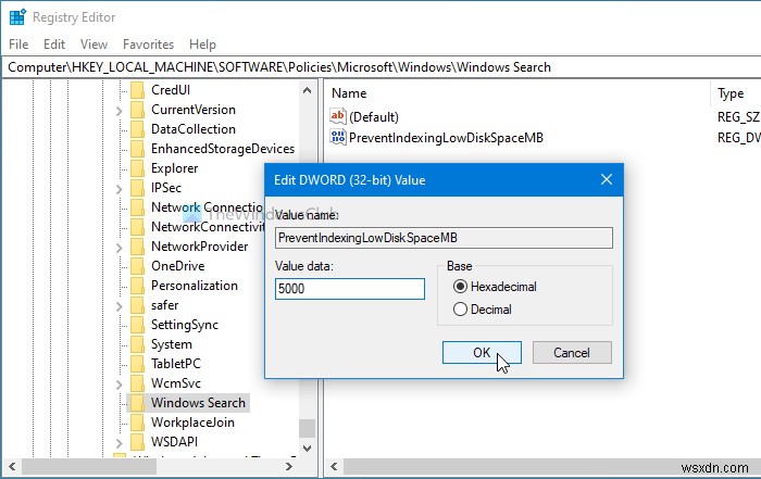 วิธีหยุด Windows Search Indexing เมื่อ Disk Space เหลือน้อย 