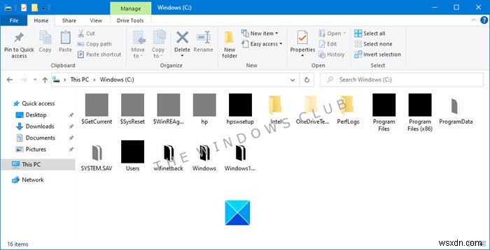 ไอคอนเปลี่ยนเป็นสีดำใน Windows 11/10 