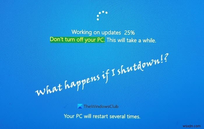 จะเกิดอะไรขึ้นหากคุณปิดคอมพิวเตอร์ระหว่าง Windows Update 