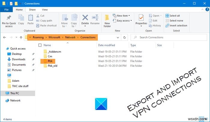 วิธีการส่งออกและนำเข้าการเชื่อมต่อ VPN บน Windows 11/10 