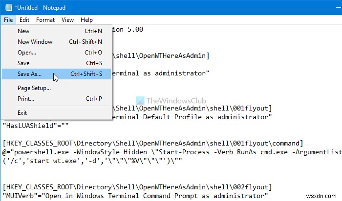 วิธีเพิ่ม Open Windows Terminal เป็นผู้ดูแลระบบในเมนูบริบท 