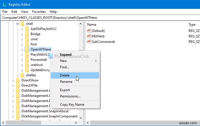 เพิ่ม Open Windows Terminal ใน Command Prompt รายการเมนูบริบทโปรไฟล์ PowerShell 