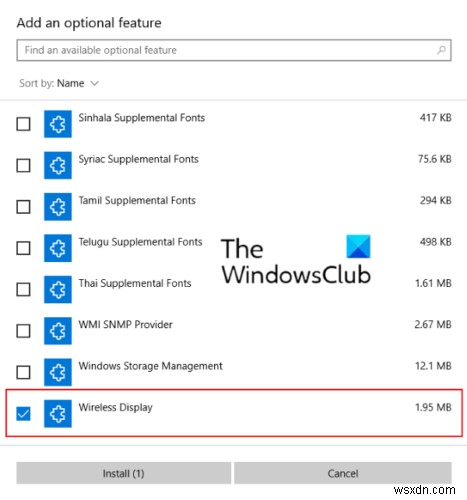 วิธีเพิ่มและลบคุณสมบัติ Wireless Display ใน Windows 11/10 