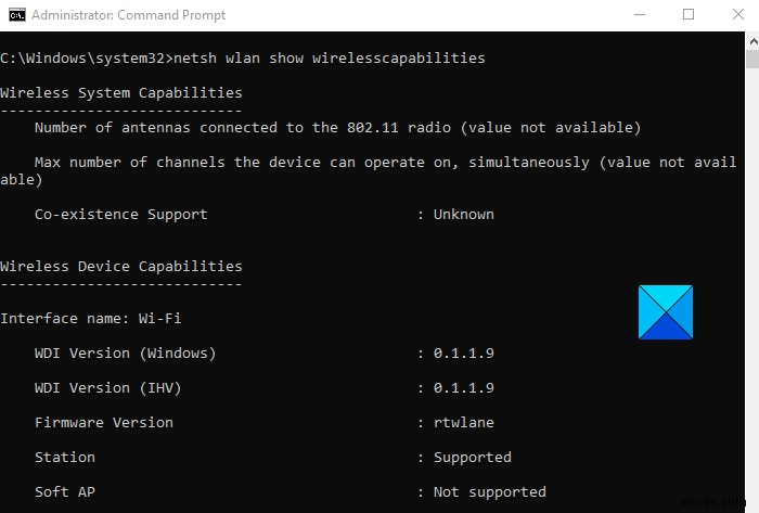 วิธีดูข้อมูลไดรเวอร์เครือข่าย Wi-Fi บน Windows 11/10 