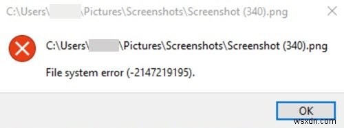 แก้ไขข้อผิดพลาดระบบไฟล์ (-2147219195) บน Windows 11/10 