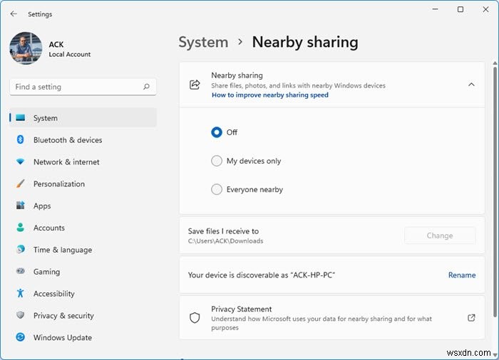 วิธีเปิดใช้งานและใช้งานการแชร์ใกล้เคียงบน Windows 11/10 