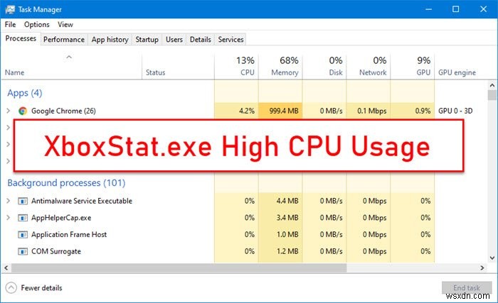XboxStat.exe การใช้งาน CPU สูงใน Windows 11/10 
