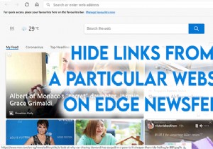 วิธีซ่อนเรื่องราวจากเว็บไซต์เฉพาะบน Edge Newsfeed 