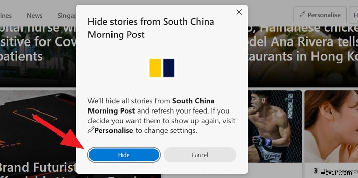 วิธีซ่อนเรื่องราวจากเว็บไซต์เฉพาะบน Edge Newsfeed 