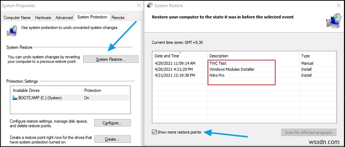 วิธีการลบจุดคืนค่าระบบแต่ละรายการหรือเฉพาะใน Windows 11/10 