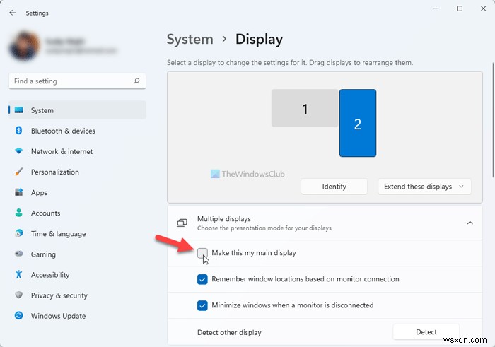 ไอคอนเดสก์ท็อปย้ายจากจอภาพหลักไปยังจอภาพรองใน Windows 11/10 