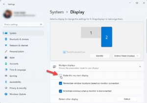ไอคอนเดสก์ท็อปย้ายจากจอภาพหลักไปยังจอภาพรองใน Windows 11/10 