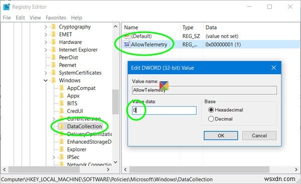 จัดการการตั้งค่า Telemetry และ Data Collection ใน Windows 11/10 