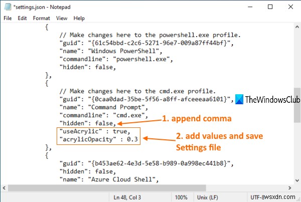 วิธีเปิดใช้งานพื้นหลังโปร่งใสใน Windows Terminal 