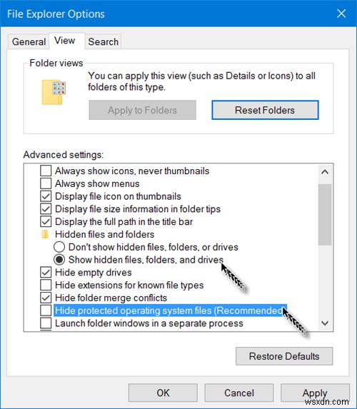 วิธีแสดงไฟล์และโฟลเดอร์ที่ซ่อนอยู่ใน Windows 11/10 