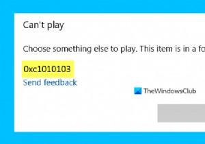 เลือกอย่างอื่นที่จะเล่น รหัสข้อผิดพลาด 0xc1010103 ขณะเล่นวิดีโอบน Windows 10 