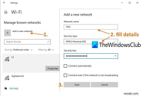 วิธีเพิ่มโปรไฟล์เครือข่าย Wi-Fi ใหม่ใน Windows 10 