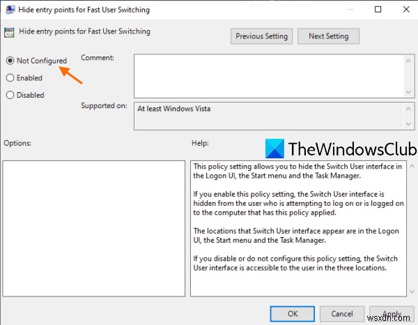 สลับตัวเลือกผู้ใช้หายไปจากหน้าจอเข้าสู่ระบบ Windows 10 