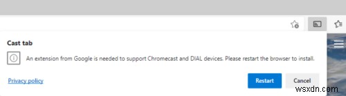 วิธีเพิ่มไอคอน Cast ใน Microsoft Edge Toolbar 