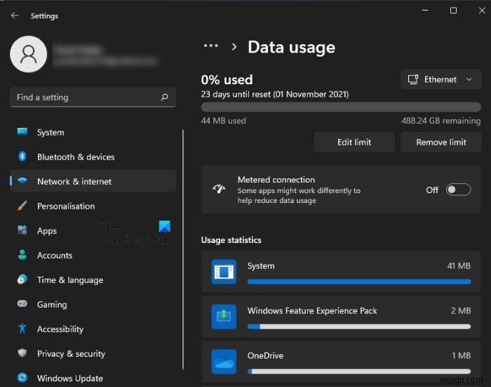 วิธีตั้งค่า Data Limit สำหรับ Wireless และ Ethernet Adapter บน Windows 11/10 